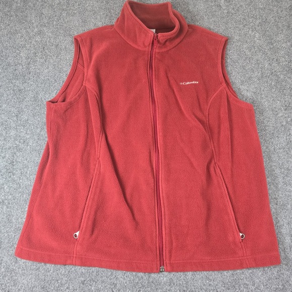 Columbia Zip Front Collared Athletic Casual Vest In Red Size‎ 2X XXL - Picture 1 of 13